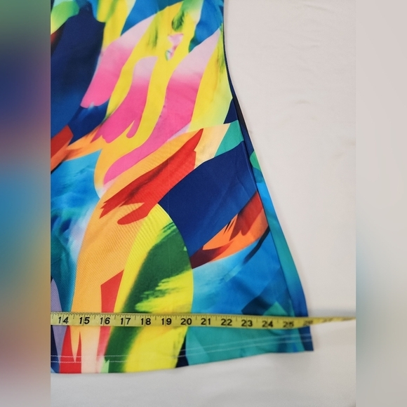 NWOT Backless Bold Vibrant Multicolor Maxi Dress, size Large - Picture 9 of 13